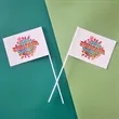 A5 Custom Small Stick Flags | https://www.bestnamebadges.com