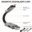 Portable Magnetic Keyring 5 in 1 USB Charger Data Cord | https://www.bestnamebadges.com