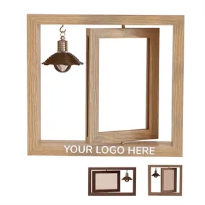 6 Inch Wooden Frame with Bulb