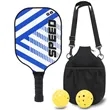 Custom Fiberglass Pickleball Paddle & Ball Set w/ Carry Bag | https://www.bestnamebadges.com