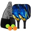 Glass Fiber Pickleball Racket & Ball Set w/ Backpack | https://www.bestnamebadges.com