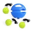 Wooden Pickleball Set w/ Rebound Trainer | https://www.bestnamebadges.com