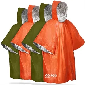 Emergency Rain Poncho with Mylar Blanket Liner