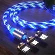 LED Flowing Magnetic Charger Cable 3 in 1 Type C Micro USB | https://www.bestnamebadges.com