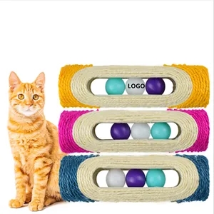 Cat Scratching Post 3 Rolling Ball Sisal Tunnel Trainin