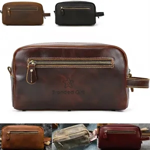 Premium Leather Toiletry Travel Pouch