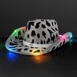 LED Cow Print Hat with White Band | https://www.bestnamebadges.com