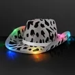 LED Cow Print Hat with White Band | https://www.bestnamebadges.com