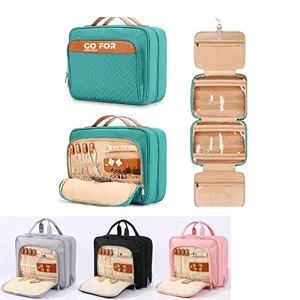 Hanging Toiletry Bag with Jewelry Organizer Compartment