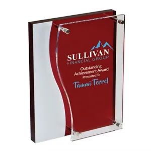 Bilevel Red Acrylic Award | https://www.bestnamebadges.com