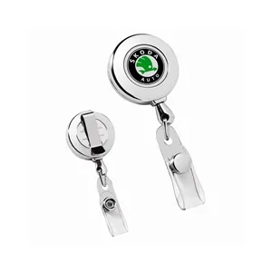 Circle Chrome Retractable Badge Holder | https://www.bestnamebadges.com