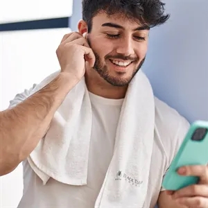 Competitor Dobby Hem Fitness Towel | https://www.bestnamebadges.com