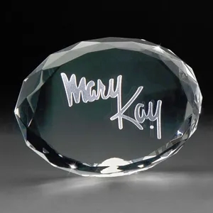 3D Crystal Oval Paperweight | https://www.bestnamebadges.com