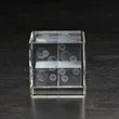 Medium Flat Cube 3D Crystal Award | https://www.bestnamebadges.com