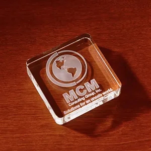 3D Crystal Square Paperweight - Small | https://www.bestnamebadges.com
