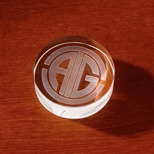 3D Crystal Circle Paperweight | https://www.bestnamebadges.com