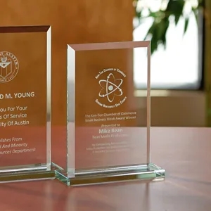 Beveled Rectangle - Small Award | https://www.bestnamebadges.com