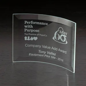 Crescent Medium Glass Award | https://www.bestnamebadges.com