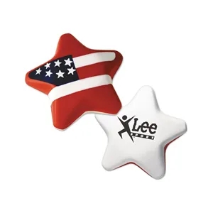 Red White And Blue Patriotic Star Stress Shape | https://www.bestnamebadges.com