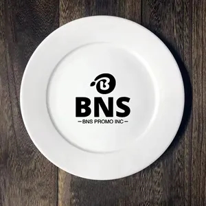 White porcelain dinner plate Round dessert or salad plate