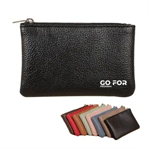 Vegan Leather Coin Purse With Zipper