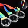 Customize Crystal Award Medals With Ribbon | https://www.bestnamebadges.com