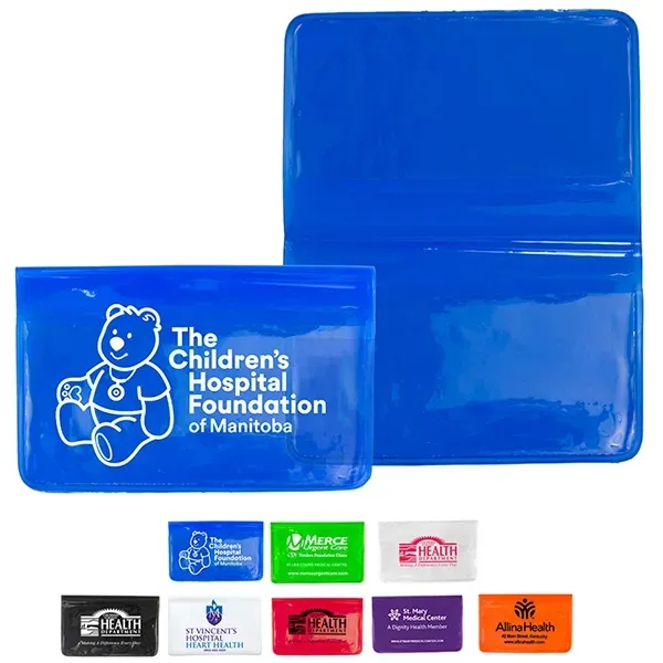 3" W x 2-1/4"H Fold Over Wallet Style Colorful Vinyl Pouch