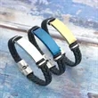 Custom Stainless Steel Leather Bracelet | https://www.bestnamebadges.com