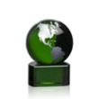 Marcana Globe Award - Green/Silver | https://www.bestnamebadges.com