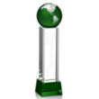 Luz Globe Award on Base - Green/Silver | https://www.bestnamebadges.com