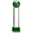 Luz Globe Award on Base - Green/Silver | https://www.bestnamebadges.com