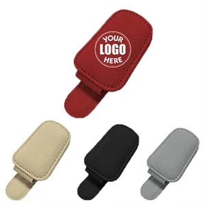 Magnetic Leather Glasses Eyeglass Clip Holder for Car