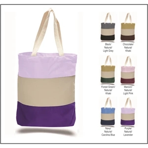Canvas Tri-Color Promotional Tote Bag