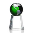 Heathcote Globe Award - Green/Silver | https://www.bestnamebadges.com