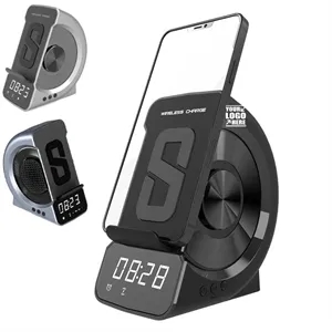 Fast Wireless Charging Alarm Clock with Bluetooth Speaker