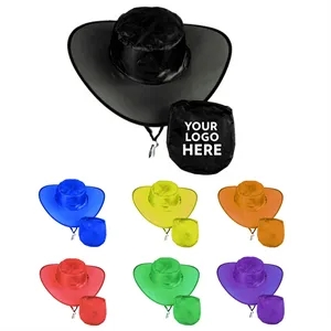 Advertising Foldable Wide Brim Sun Bucket Hat with Pouch