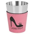 Pink 2oz. Leatherette & Stainless Steel Shot Glass | https://www.bestnamebadges.com