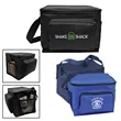 600D Polyester 6-Pack Cooler w/Side Pockets & Pouch | https://www.bestnamebadges.com