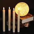 Flameless Ivory Taper Candles Flickering with 10-Key Remote | https://www.bestnamebadges.com