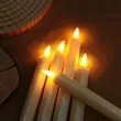 Flameless Ivory Taper Candles Flickering with 10-Key Remote | https://www.bestnamebadges.com