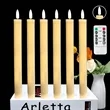 Flameless Ivory Taper Candles Flickering with 10-Key Remote | https://www.bestnamebadges.com