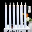 Flameless Ivory Taper Candles Flickering with 10-Key Remote | https://www.bestnamebadges.com