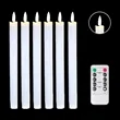 Flameless Ivory Taper Candles Flickering with 10-Key Remote | https://www.bestnamebadges.com