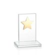 Dallas Star Award - Clear/Gold | https://www.bestnamebadges.com