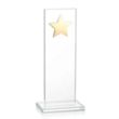 Dallas Star Award - Clear/Gold | https://www.bestnamebadges.com