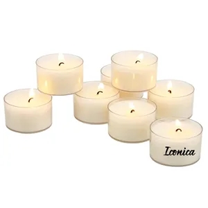 100 Pack Unscented Smokeless Candles with 4H Burn Time