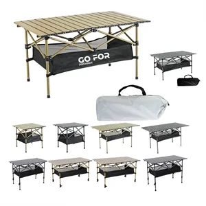 Folding Camping Table with Large Storage and Carry Bag