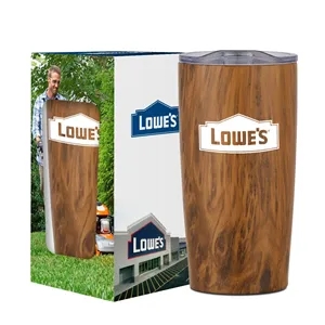 20 Oz. Woodtone Himalayan Tumbler With Custom Window Box | https://www.bestnamebadges.com