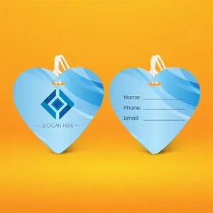 Heart-Shaped Luggage Tags With Strap | https://www.bestnamebadges.com