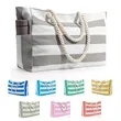 Large Canvas Beach Tote Bags with Zipper | https://www.bestnamebadges.com